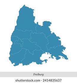 map of Freiburg is a region in Baden-Württemberg state of Germany with borders municipalities