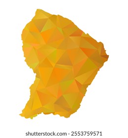 Map of French Guiana - Gold Polygonal Design For Your. Vector illustration eps 10.