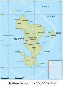 Map of the French overseas department and region of Mayotte