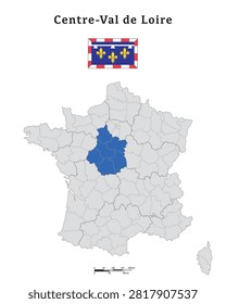 Map of the French region of Centre-Val de Loire