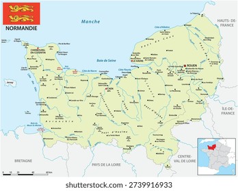 Map of the French region of Normandy