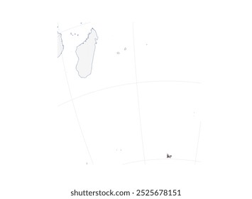 Map of French Southern and Antarctic Lands in Africa Region: A Seven Seas (Open Ocean) - Detailed Geographic Illustration