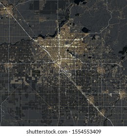 Map Fresno City. California. USA