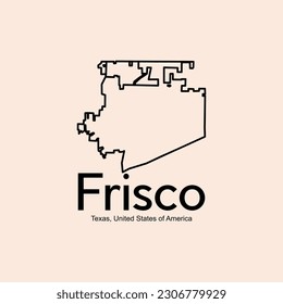 Map Of Frisco Texas City Illustration Creative Logo