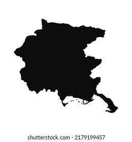 Map of Friuli high quality vector illustration - Hand made black silhouette drawing of Friuli Venezia Giulia region borders