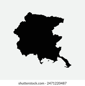 Map of Friuli-Venezia Giulia - Italy outline silhouette graphic element Illustration template design
