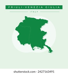 Map of Friuli-Venezia Giulia - Italy Vector Illustration