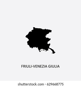 Map of Friuli-Venezia Giulia - Italy Vector Illustration

