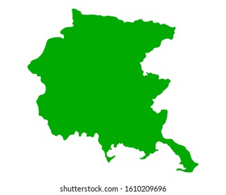 Map of Friuli-Venezia Giulia as vector illustration