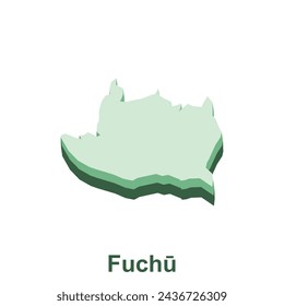Map Of Fuchu Silhouette style design map, vector illustration template for your infographic