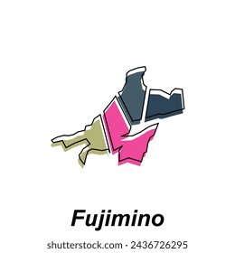 Map of Fujimino, Vector isolated illustration of simplified administrative map of Japan. Borders for your infographic