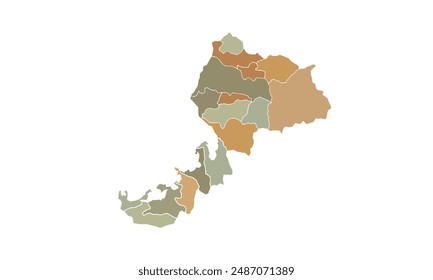 Map of Fukui for education,Travel worldwide, earth geography website layouts, background,study geography,work in graphics.Suitable for those interested in using illustrations Provinces in Japan