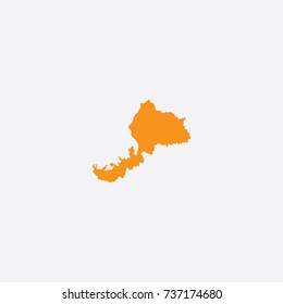 Map of Fukui Prefecture - Japan Vector Illustration