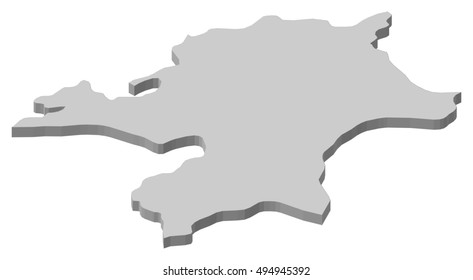 Map - Fukuoka (Japan) - 3D-Illustration
