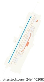 Map of Fuzhou Changle International Airport (People's Republic of China). IATA-code: FOC. Airport diagram with runways, taxiways, apron, parking areas and buildings. Map Data from OpenStreetMap.