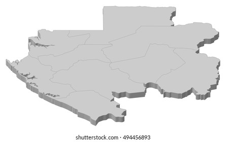 Map - Gabon - 3D-Illustration