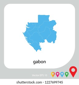 Map of gabon abstract corlor blue on white background.frame.vecter illustration eps 10.