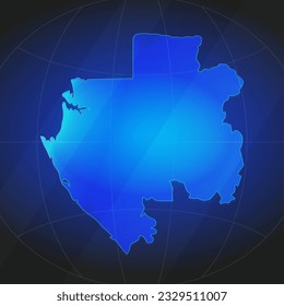 Karte von Gabun in blauer Farbe. Vorlage für Website, Jahresbericht, Nachrichten, Infografiken. Vektorgrafik 
