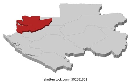 Map - Gabon, Estuaire - 3D-Illustration
