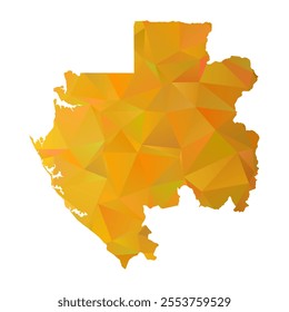 Map of Gabon - Gold Polygonal Design For Your. Vector illustration eps 10.