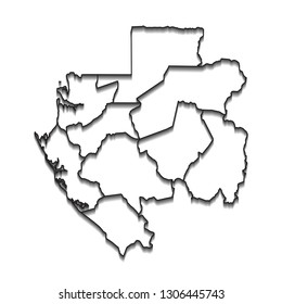 Map of Gabon - High detailed on white background. Abstract design vector illustration eps 10.