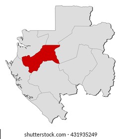 Map - Gabon, Moyen-Ogooue
