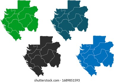 map of gabon . original map.variety of colors on white background. Vector illustration eps 10.