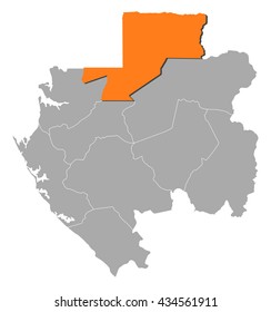 Map - Gabon, Woleu-Ntem