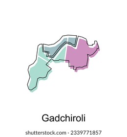 map of Gadchiroli design template with outline graphic sketch style isolated on white background