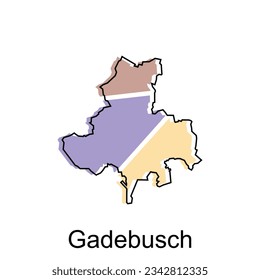 mapa de la plantilla de diseño de Gadebusch, geométrico con diseño de ilustración de contorno