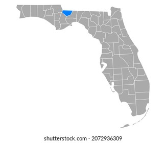 Mapa de Gadsden en Florida sobre fondo blanco