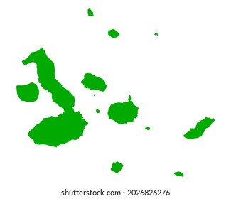 Map of Galapagos Islands as vector illustration