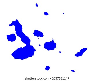 Mapa de las Islas Galápagos como ilustración vectorial