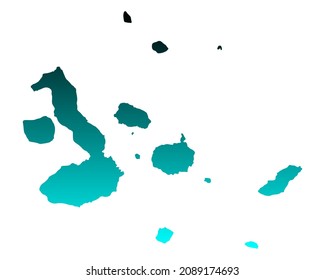 Mapa de las Islas Galápagos como ilustración vectorial