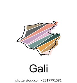 Map of Gali, georgia state map illustration vector design template