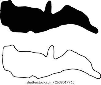 Map of Gallant Lake  Alabama Silhouette Flat and Outline Design