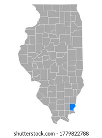 Karte von Gallatin in Illinois auf Weiß