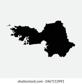 Map of Galway - Ireland outline silhouette graphic element Illustration template design
