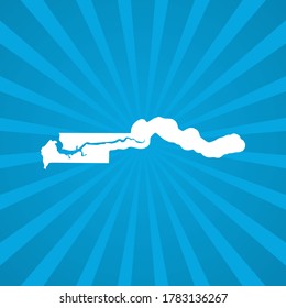 Map of Gambia blue comic pop art vector.