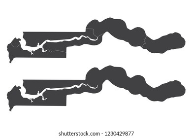 Map - Gambia Couple Set , Map of Gambia,Vector illustration eps 10.