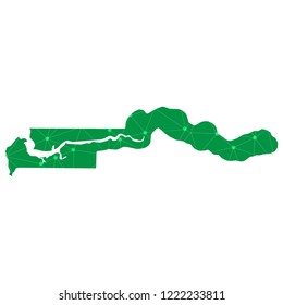 Map of Gambia from Polygonal wire frame low poly mesh,Gambia map Vector Illustration EPS10.