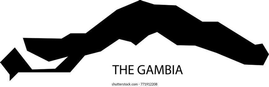 Map of The Gambia vector black on white background