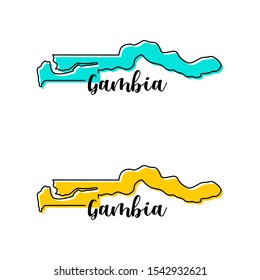 Map of Gambia Vector Design Template.