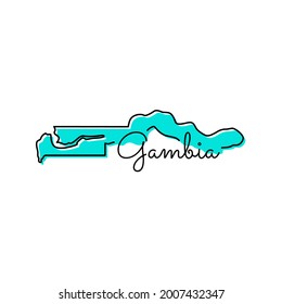 Mapa de la plantilla de diseño de la ilustración vectorial de Gambia.