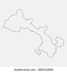 Karte Gansu - China Region Umriss Silhouette Vektorgrafik
