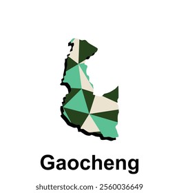 Map of Gaocheng colorful modern polygon geometric design, element graphic illustration template