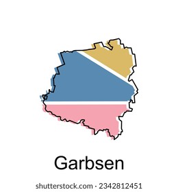 map of Garbsen design template, geometric with outline illustration design