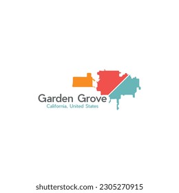 Map Of Garden Grove City Colorful Geometric Logo