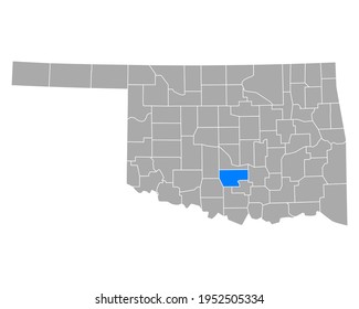 Mapa de Garvin en Oklahoma en blanco