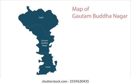 Map of Gautam Buddha Nagar district,India, Government of  Uttar Pradesh, Indian territory, Eastern India, politics, village, tourism